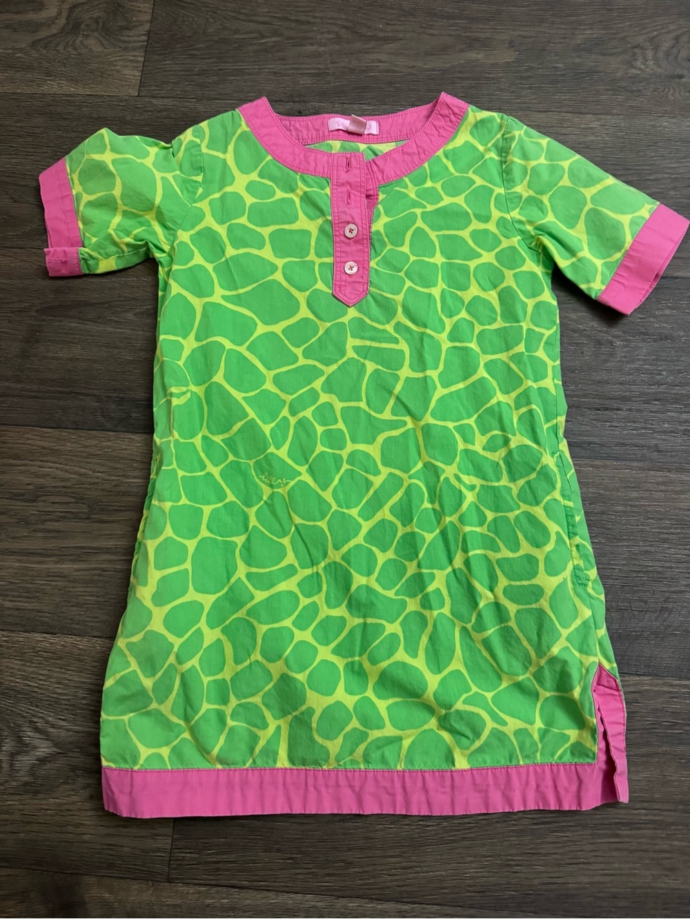 Lilly Pulitzer Green and Pink Girls Tunic Dress